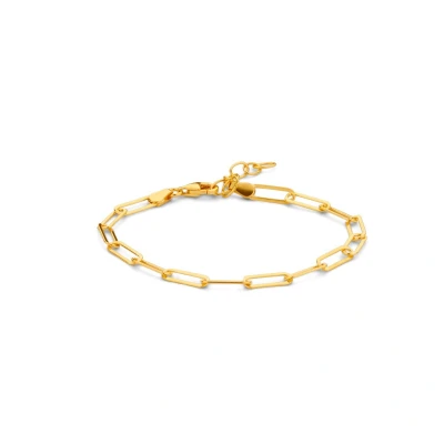 Afbeelding van Zilver Verguld Armband paperclip platte buis 3 2101480