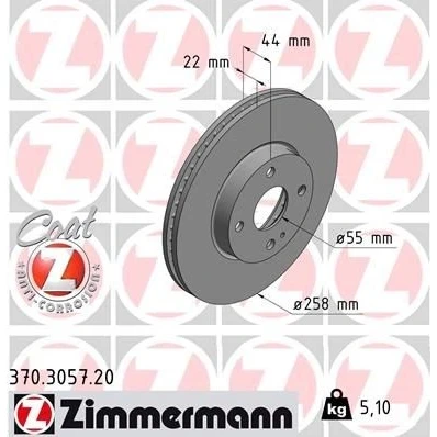 Afbeelding van Remschijf ZIMMERMANN 370.3057.20
