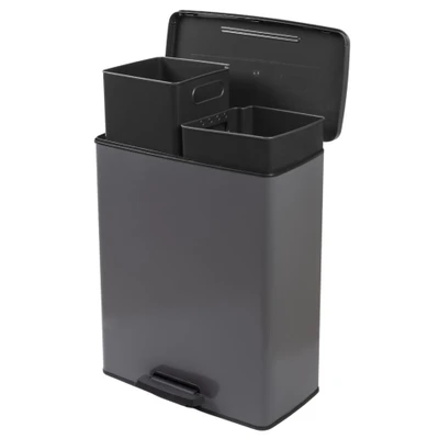 Afbeelding van Curver Decobin Duo Prullenbak 26L+26L Rechthoekig Cool Grey