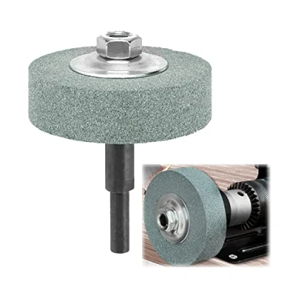 Afbeelding van XZEIT Slijpwiel Adapter Polijstwiel, slijpsteen Ronde Buffing Slijpwiel, Slijpschijfadapter en voor boormachine, metalen slijpkop, 75 mm OD 10 ID groen