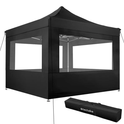 Afbeelding van tectake partytent 3x3 m. opvouwbaar 4 wanden zwart