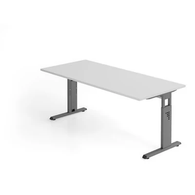 Afbeelding van MEGA 19 G Bureau 180 x 80 Tafelhoogte I In hoogte verstelbaar Grijs/Grafiet
