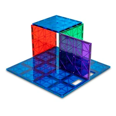Afbeelding van Playmags Super Duurzame Bouw Stabilisator Set, Geweldige Aanvulling op alle Magnetische Tegels, Werkt met Leidend Merken 1 12&quot;X12&quot; &amp; 4 6&quot;X6&quot; (Kleuren Kunnen Variëren)