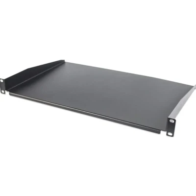 Afbeelding van intellinet 19&quot; 48,3 cm plank voor montage aan de voorkant 1 HE (montage op twee voorste profielrails) 350mm diep niet geperforeerd zwart 715102