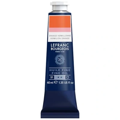Afbeelding van Lefranc Bourgeois 301760 Fijne olieverf van uitstekende kwaliteit, lichtecht met een gelijkmatige consistentie, tube 40 ml, ideaal voor spieraammen, canvas, schilderbord Vermiljoen Oranje
