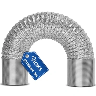 Afbeelding van VIOKS Afvoerslang, 6 meter, 100 mm, voor R luchtgeleidingssystemen, universele afzuigbuis, afzuigslang, airconditioner, mm slang, droger, afvoerslang airconditioning