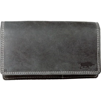 Afbeelding van Leren Dames Portemonnee Zwart RFID Ideale Vintage Leer Anti Skim