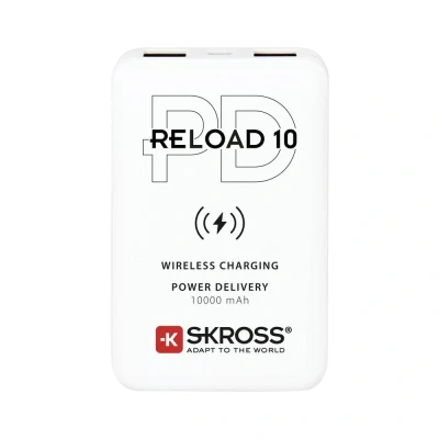 Afbeelding van Skross Reload 10 PD, Qi Powerbank 10000 mAh Li ion Wit Statusweergave