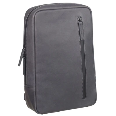 Afbeelding van LEONHARD HEYDEN Leren Schoudertas Slingtas Den Haag Crossbag Grey Donkergrijs