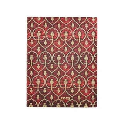 Afbeelding van Red Velvet Ultra 12 month Vertical Softcover Flexi Dayplanner 2025 (Elastic Band Closure): tydzień na dwóch stronach, zamykany gumkę, papier 100 gsm