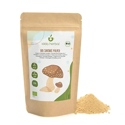 Afbeelding van IDDA Herbal Organisch shiitake poeder (125 g) gemalen champignons van organische teelt 100% natuurlijk en puur veganistisch