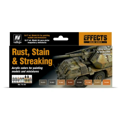 Afbeelding van Vallejo 70183 Modelspoor mengkleur Chocolade, Zwart Bruin, Bruin oranje, Zwart, Rood Hout, Roest 8 stuk(s)