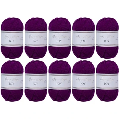 Afbeelding van Utopia Crafts JOY Uni brei en haakgaren, zacht, onderhoudsvriendelijk, 100% polyacryl, bol van 10 x 50 g, 150 m (amarant)