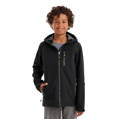 Afbeelding van killtec jongens Softshell jas/outdoorjas met capuchon Jungen Softshelljacke, schwarz, 164, 43198 000