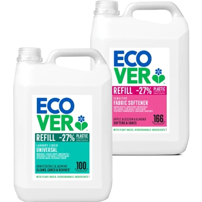 Afbeelding van Ecover Wasmiddel Universeel + Wasverzachter Voordeelpak 2 x 5L Krachtig Ecologisch