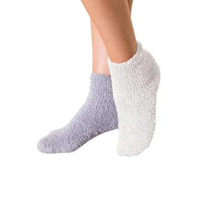 Afbeelding van Damart Bedsokken voor dames omkeerbaar, thermolactyl en fijne ribben parelgrijs maat 39/41, grijs (parel 34305 11030 ), 36 38 EU
