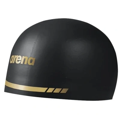 Afbeelding van Arena 3D Soft USA Unisex Siliconen Badmuts voor Volwassenen Duurzaam Rimpelvrij Zwembad Training en Racing Zwem Accessoire, Zwart/Goud, Extra Large
