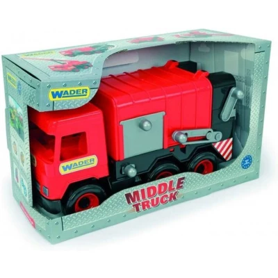 Afbeelding van Wader Speelgoed Vuilniswagen Rood 43 Cm