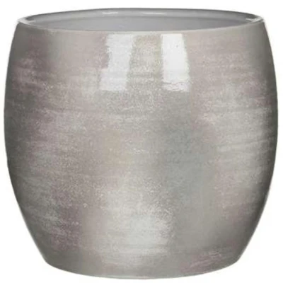 Afbeelding van Mica Decorations lester ronde bloempot lichtgrijs maat in cm: 26 x 28