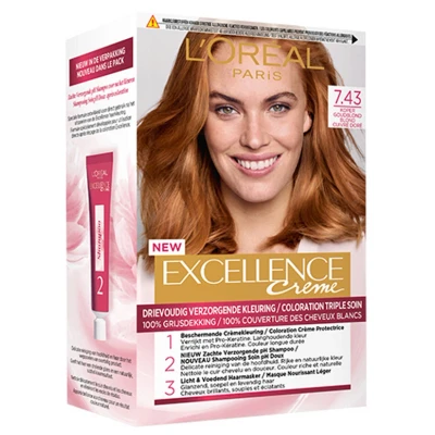 Afbeelding van Loreal Excellence 7.43 koper goudblond 1 set