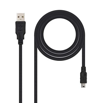 Afbeelding van NanoCable 10.01.0402 Kabel USB 2.0 naar Mini USB, hoofdgebruik voor mobiele telefoons en digitale camera&#039;s, type A/M B/M, stekker stekker, zwart, 1,8 m