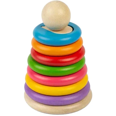 Afbeelding van Bigjigs houten geheime vormenstapelaar, 16dlg.