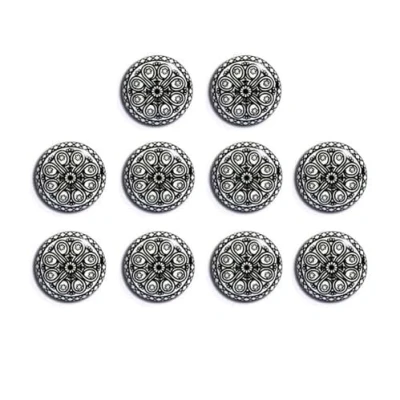 Afbeelding van Set van 12 handgeschilderde zwart wit &quot;Mandala&quot; keramische knoppen. Handgemaakte handvatten voor kasten, laden en dressoirs. Klassieke knoppen 40 mm diameter