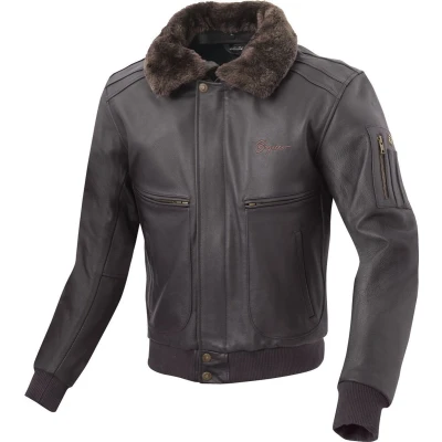 Afbeelding van Bogotto Aviator Motorfiets lederen jas, bruin, afmeting 58 voor man