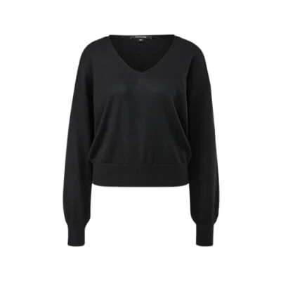 Afbeelding van comma MIT Glitzer Trui, Dames, Maat: 38, Schwarz
