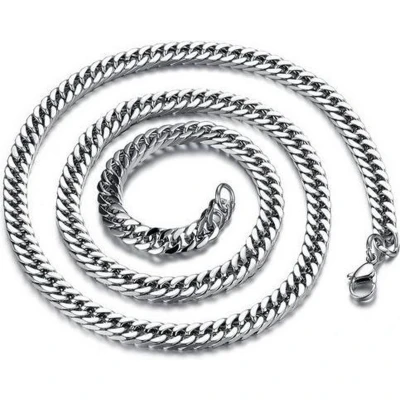 Afbeelding van Schakelketting Heren Stalen Ketting 9mm/60cm