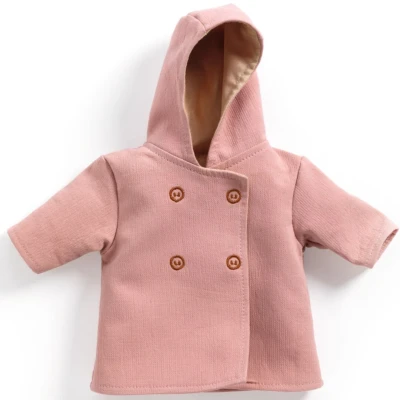 Afbeelding van Djeco poppenkleding pomea jas met capuchon 32 cm