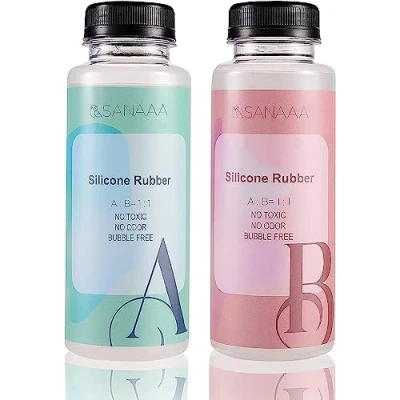 Afbeelding van Silicone Vorm maken Kit Vloeibaar doorzichtig Siliconerubber voor het van siliconenvormen Gemakkelijk 1:1 mengverhouding siliconen DIY harsvorm, gieten, handmatige vervaardiging 500g