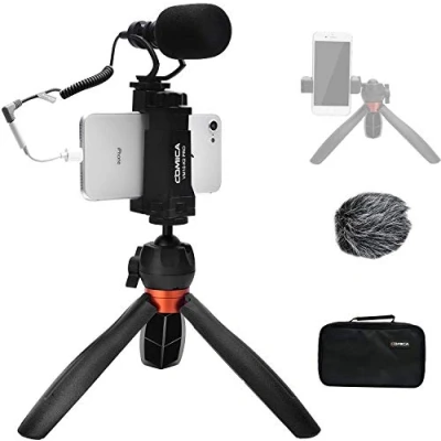 Afbeelding van Comica Smartphone Video Kit CVM VM10 K2 PRO Professionele Cardioïde Shotgun Microfoon met Statief voor iPhone, Samsung, Huawei Vlogging Youtube Opname Live Videoconferentie Filmen