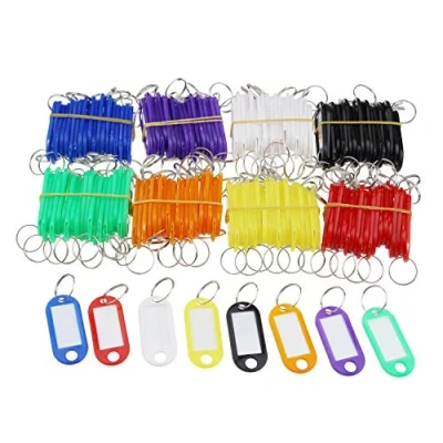 Afbeelding van 160 Stuks 8 Kleuren Diverse Plastic Key Tag Fobs ID Labels met Split Sleutelhanger