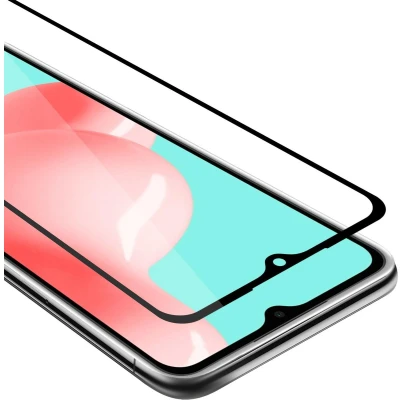 Afbeelding van Cadorabo Screenprotector geschikt voor Samsung Galaxy A32 4G Volledig scherm pantserfolie Beschermfolie in TRANSPARANT met ZWART Gehard (Tempered) display beschermglas 9H hardheid 3D Touch