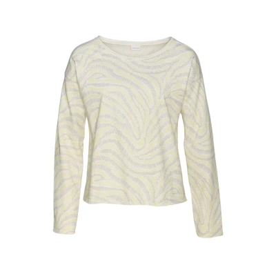 Afbeelding van Lascana Sweater, Dames, Maat: 40/42, Hellgelb hellgrau gemustert