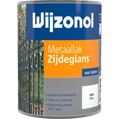 Afbeelding van Wijzonol Metaallak Zijdeglans IJswit 9100 750 ml