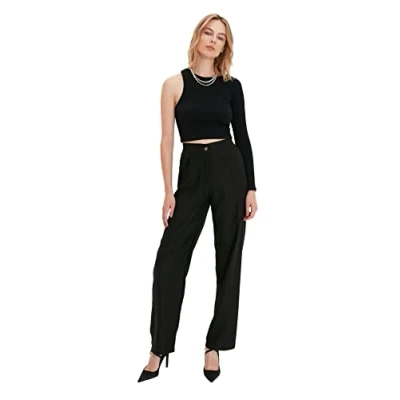 Afbeelding van Trendyol Claret Red Straight/Straight Cut Geweven Stoffen Broek Twoaw22Pl0321