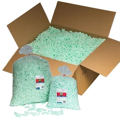 Afbeelding van BIO vulmateriaal verpakkingschips van maïszetmeel, verpakkingskussens, 15 400 l, liter