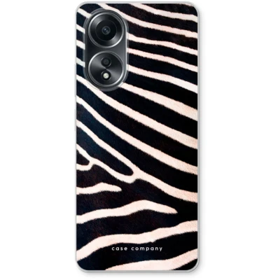 Afbeelding van Case Company® hoesje geschikt voor Oppo A58 4G Zebra Soft Cover Telefoonhoesje Bescherming aan alle Kanten en Schermrand