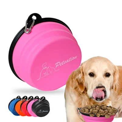 Afbeelding van PETSATION Hondenbak opvouwbaar voor onderweg [het origineel] voederbak de hond ideaal dagelijks gebruik 1000 ml waterbak drinkbak reisbak, voederbak, bak (2 x ml,