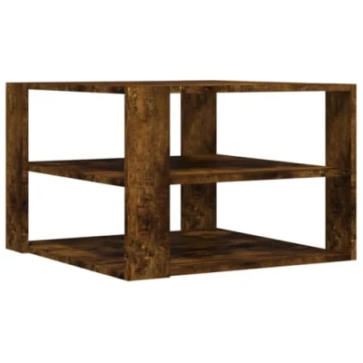 Afbeelding van Salontafel 59,5x59,5x40 cm bewerkt hout gerookt eikenkleurig