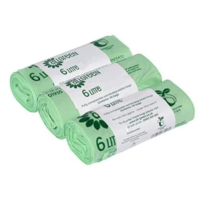 Afbeelding van 6 liter x 150 All Green Composteerbare Keuken Caddy Liners Voedsel Afval Bin EN 13432 6L Zakken