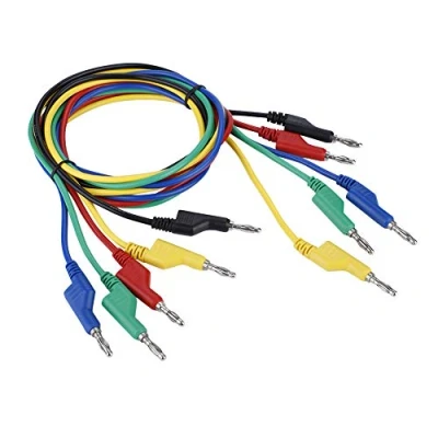 Afbeelding van Akozon Banana Test Kabels, 5 stuks Elektronische Leads Kit P1036 Hoogspanning Dual Head 1M 4mm Plug Kabel Verlengsnoer Multimeter Set