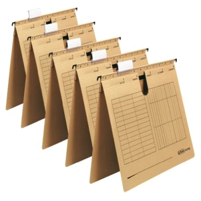 Afbeelding van Herlitz 5874359 hangmappen A4 UniReg 5 pack, 230 g/m² bruin