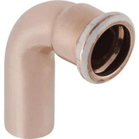 Afbeelding van Geberit mapress bocht 90 graden 1 delig koper met ciir afdichtring 54mm x schuifeind persmof 60308