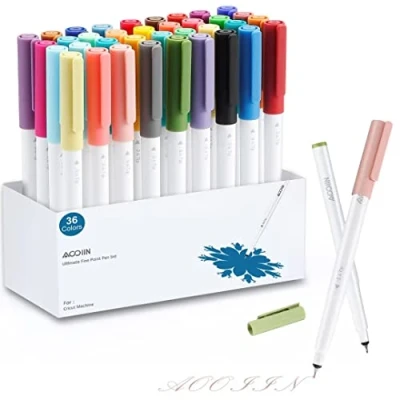 Afbeelding van AOOIIN Fine Point Pennen voor Cricut Maker 3/Maker/Explore 3/Air 2, Marker Pen Set van 36 Pack 0,4 tip Ultimate Schrijven Tekening Machine