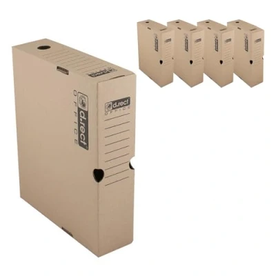 Afbeelding van D.RECT 5 stuks archiefdoos 1080 verhuiskarton A4 80 mm, bruin