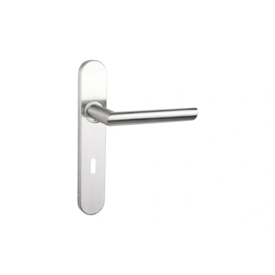 Afbeelding van Lavuzo deurkruk Ragusa RVS met afgerond schild SL72 Per set
