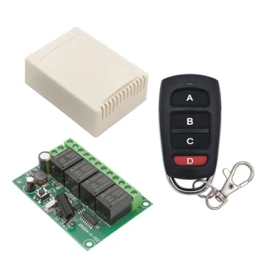 Afbeelding van Universele Draadloze Afstandsbediening Schakelaar 433MHz DC 6V12V 24V 30V 4CH10A Ontvanger Rf Zender for Garage/poort/Motor/Licht/Lamp (Size : 2404 kt16)